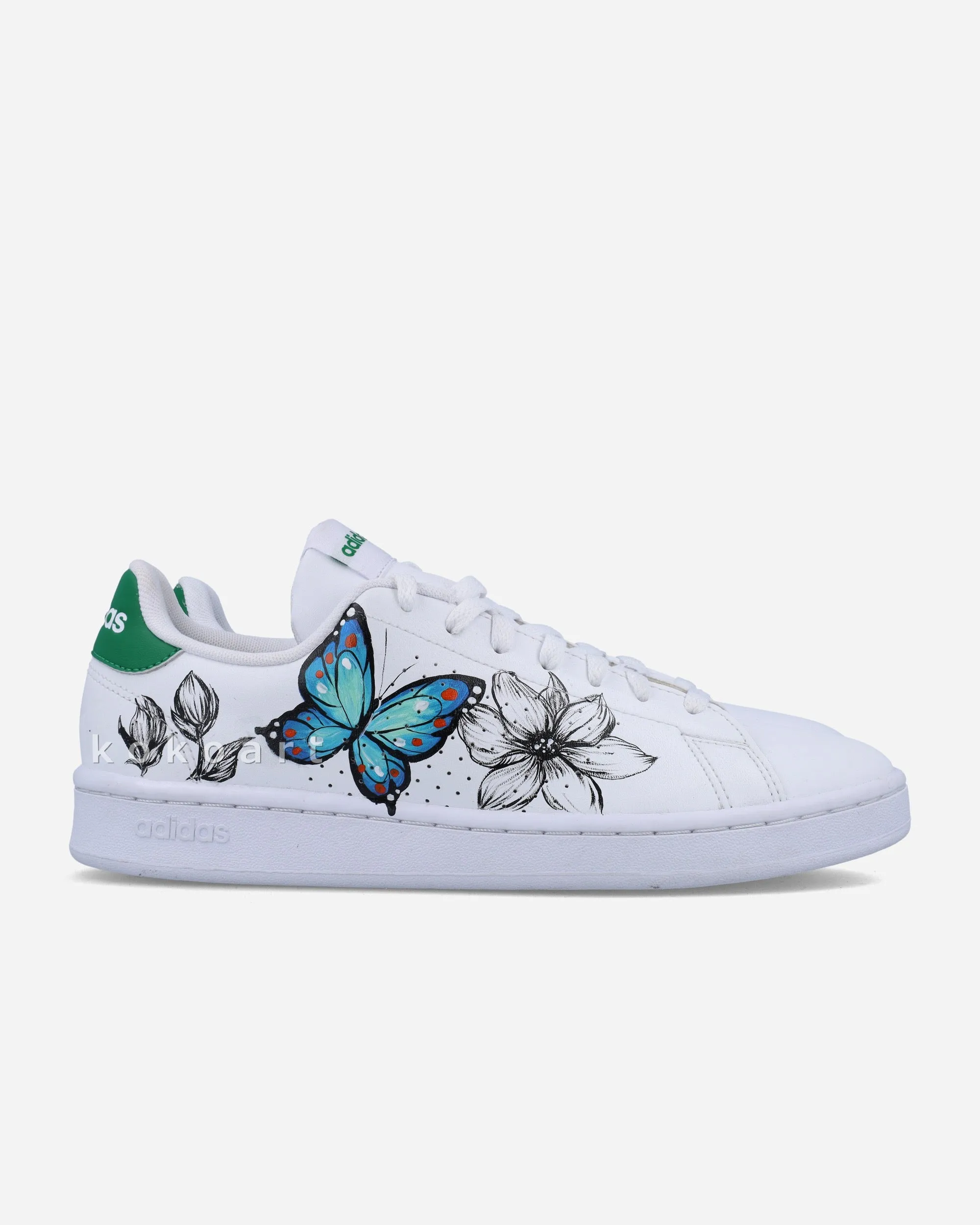 Adidas Hand Painted Butterflies and Flowers