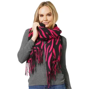 Animal Print Fringe Soft Scarf