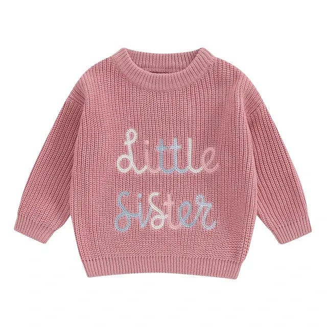 Baby Girls Deluxe Sweater - LITTLE SISTER