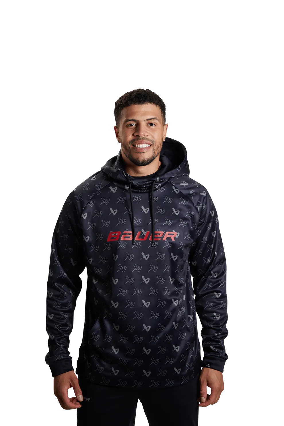 Bauer Logo Repeat Mens Hoody - Blue