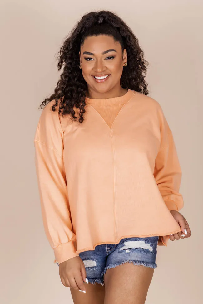 Be Yourself Orange Acid Wash Pullover FINAL SALE