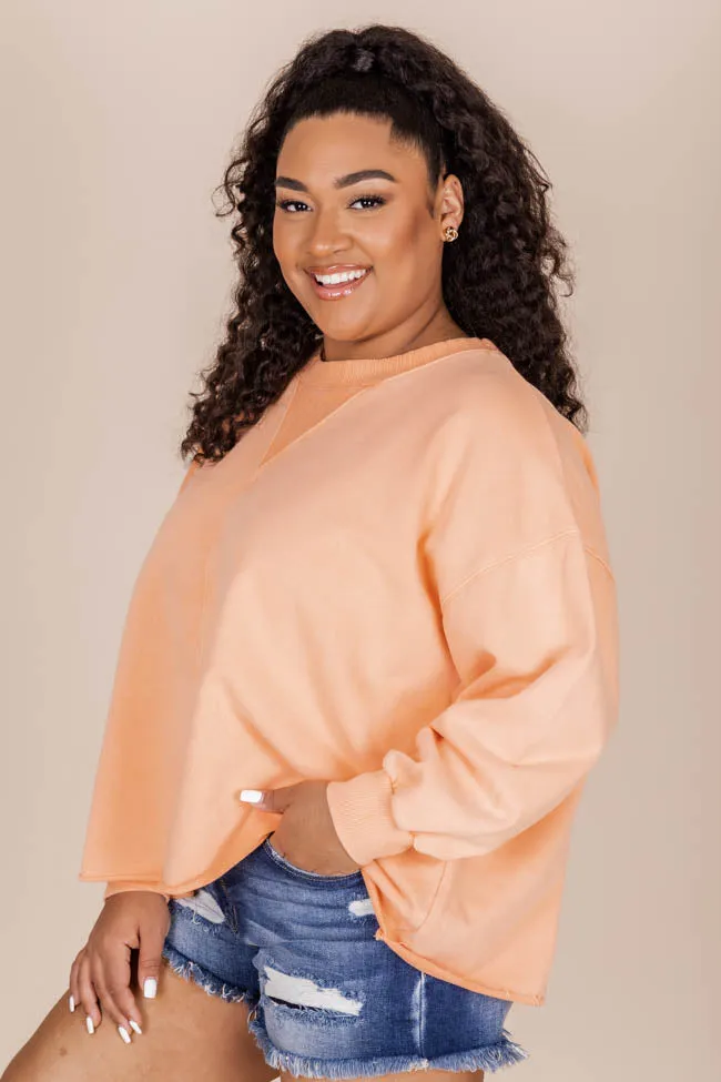 Be Yourself Orange Acid Wash Pullover FINAL SALE