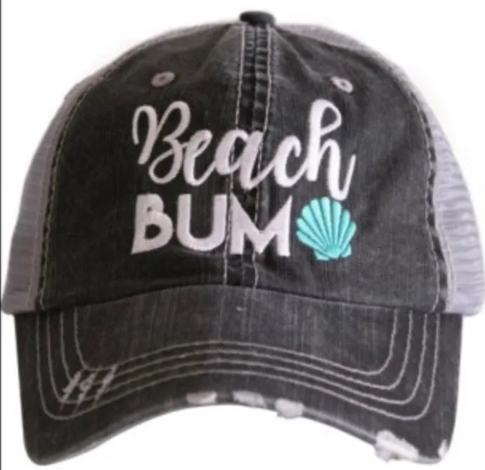 Beach Vibes Distressed Baseball Caps