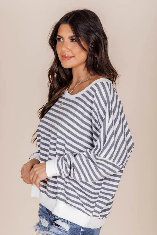 Before You Know It Black And White Striped Pullover FINAL SALE