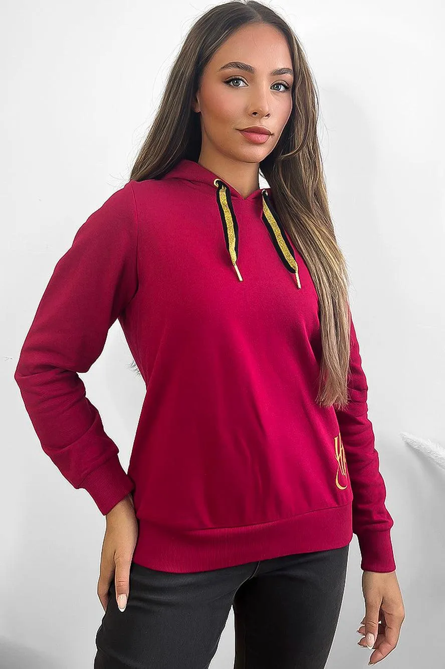 Burgundy Gold Details Magic Hoodie