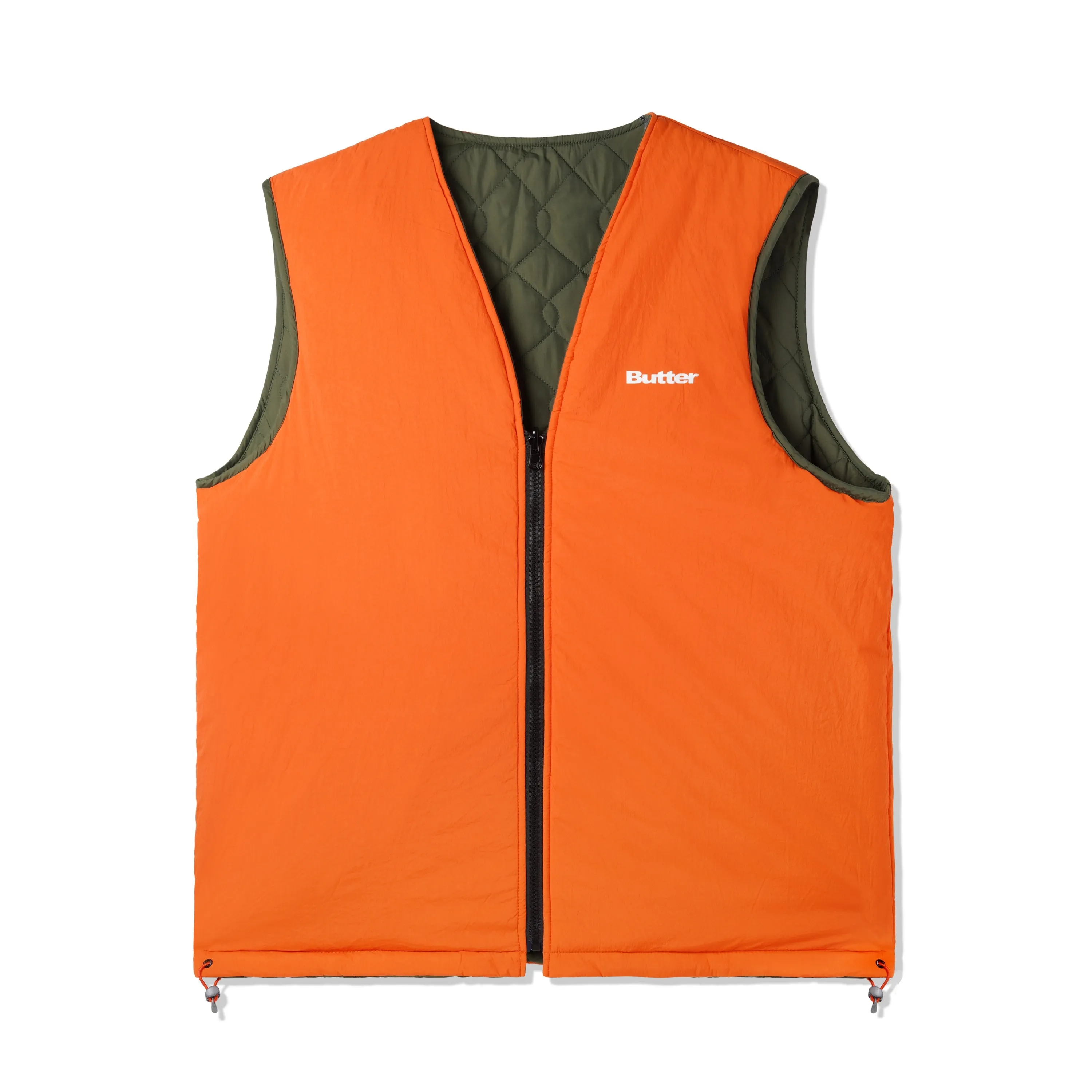 Butter Chainlink Reversible Puffer Vest Army/Orange