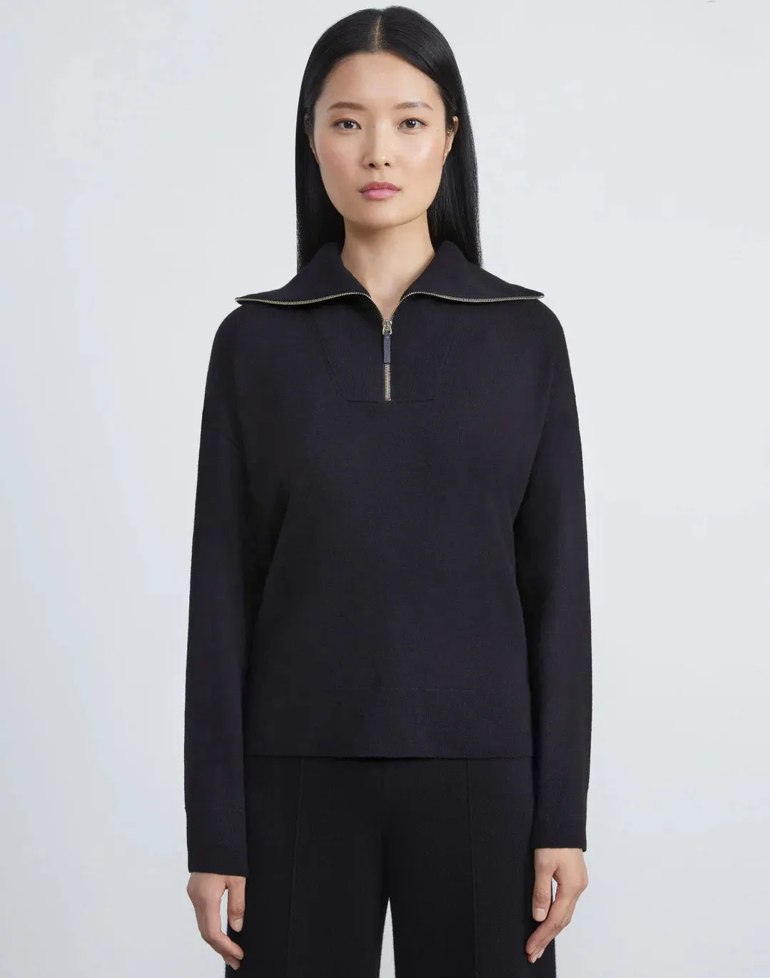 CASHMERINO HALF ZIP SWEATER