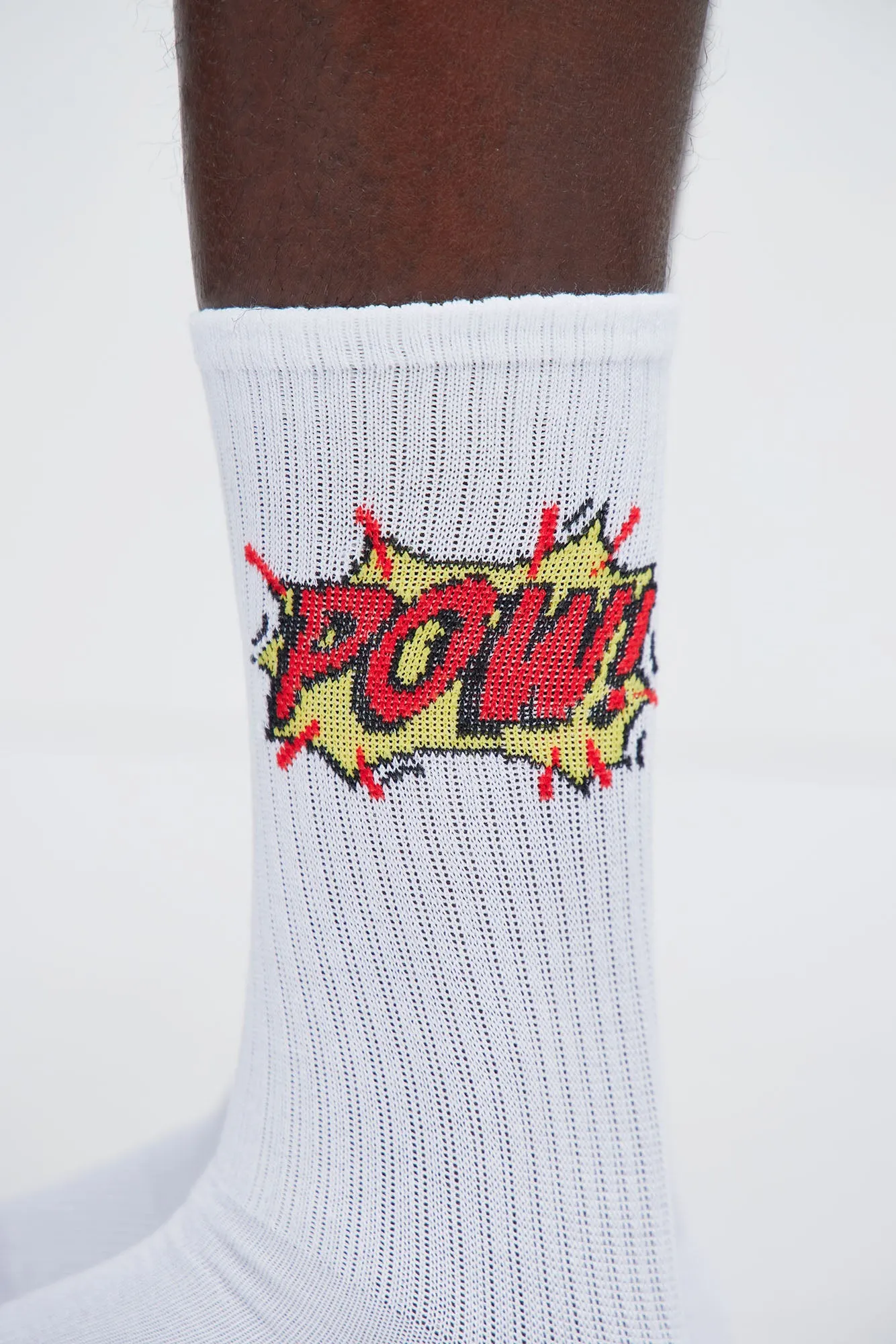 Comic Pow Socks 2 Pack - White