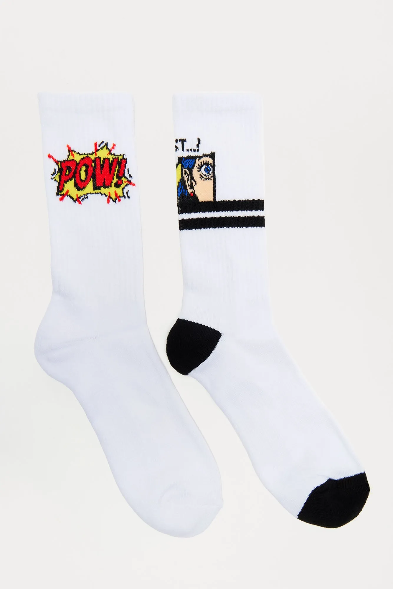 Comic Pow Socks 2 Pack - White