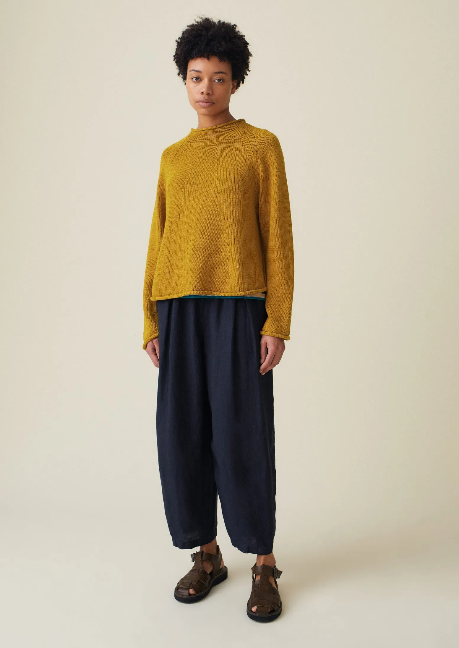 Cotton Linen Easy Sweater | Butternut