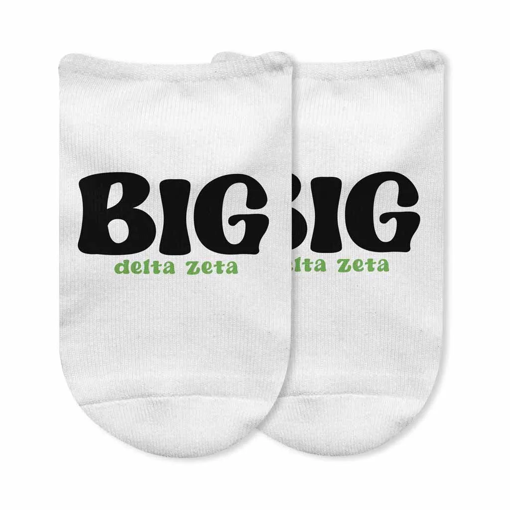 Delta Zeta No Show Socks for Bigs and Littles