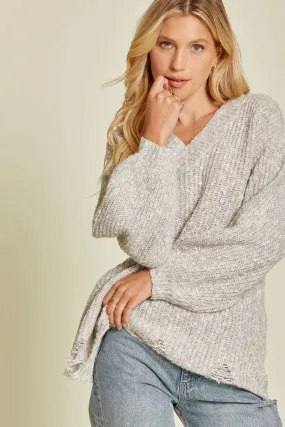 Destressed Details Sweater