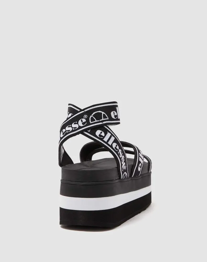 ELINA TEXT SANDAL BLACK / WHITE