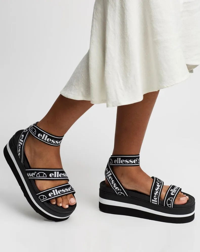 ELINA TEXT SANDAL BLACK / WHITE