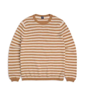 Fedeli Light Striped Cashmere Sweater: Honey