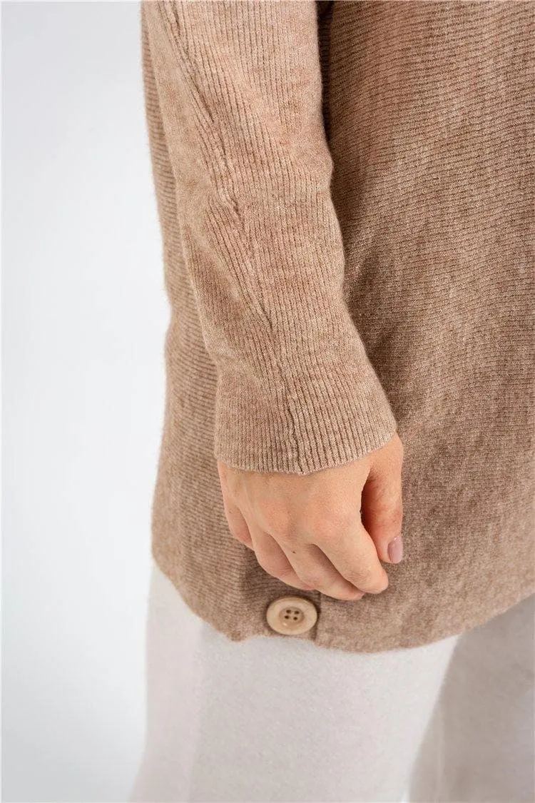 Grey Brown Dip Dye Knitted Sweater