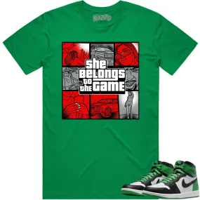 Jordan 1 Lucky Green 1s Shirt to Match - RED BELONGS TO THE GAME