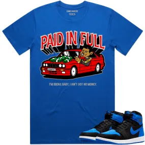 Jordan 1 Royal Suede 1s Shirt to Match - RED PAID