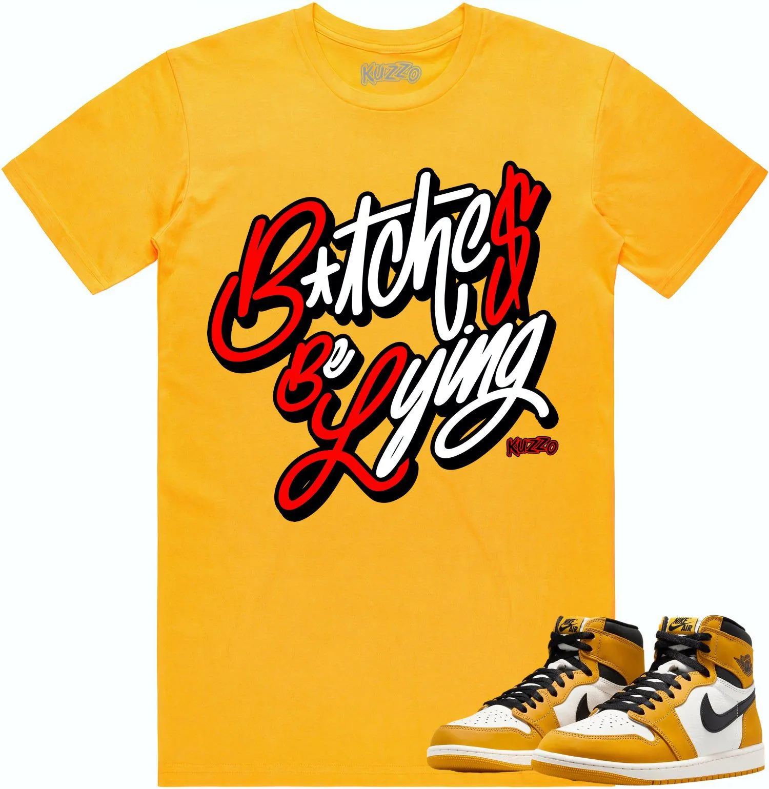 Jordan 1 Yellow Ochre 1s Shirt to Match - RED BBL