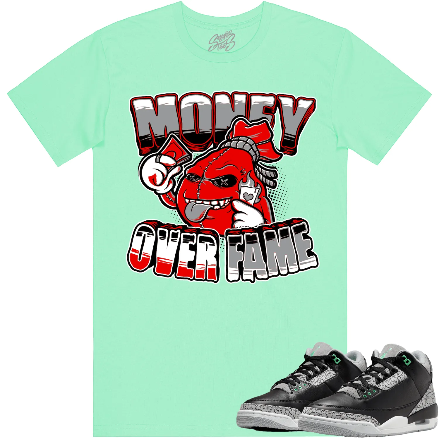 Jordan 3 Green Glow 3s Shirt to Match - RED MOF