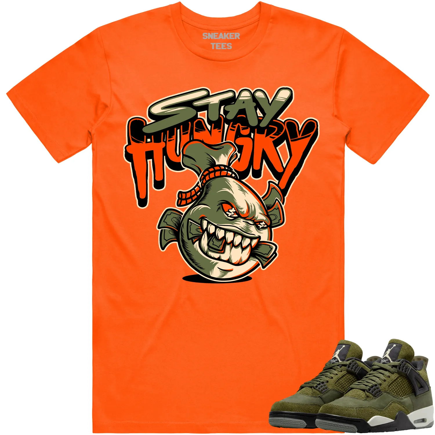 Jordan 4 Craft Olive 4s Shirt to Match - CELADON STAY HUNGRY