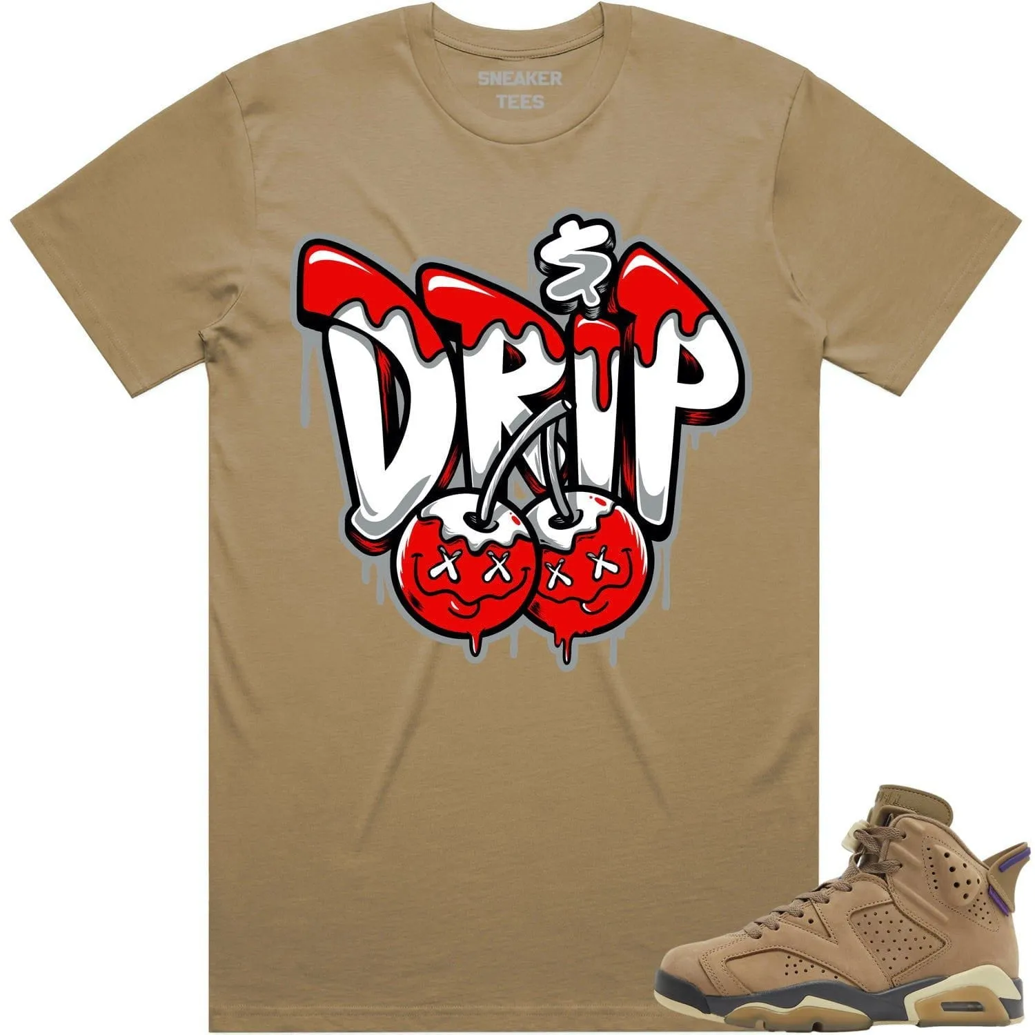 Jordan 6 Gore Tex Brown Kelp 6s Shirt to Match - RED MONEY DRIP