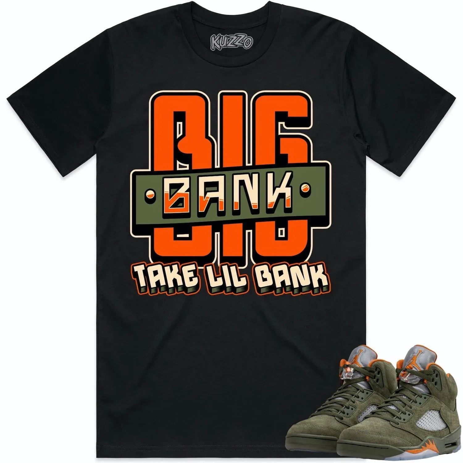 Jordan Retro 5 Olive 5s Shirt to Match - CELADON BIG BANK