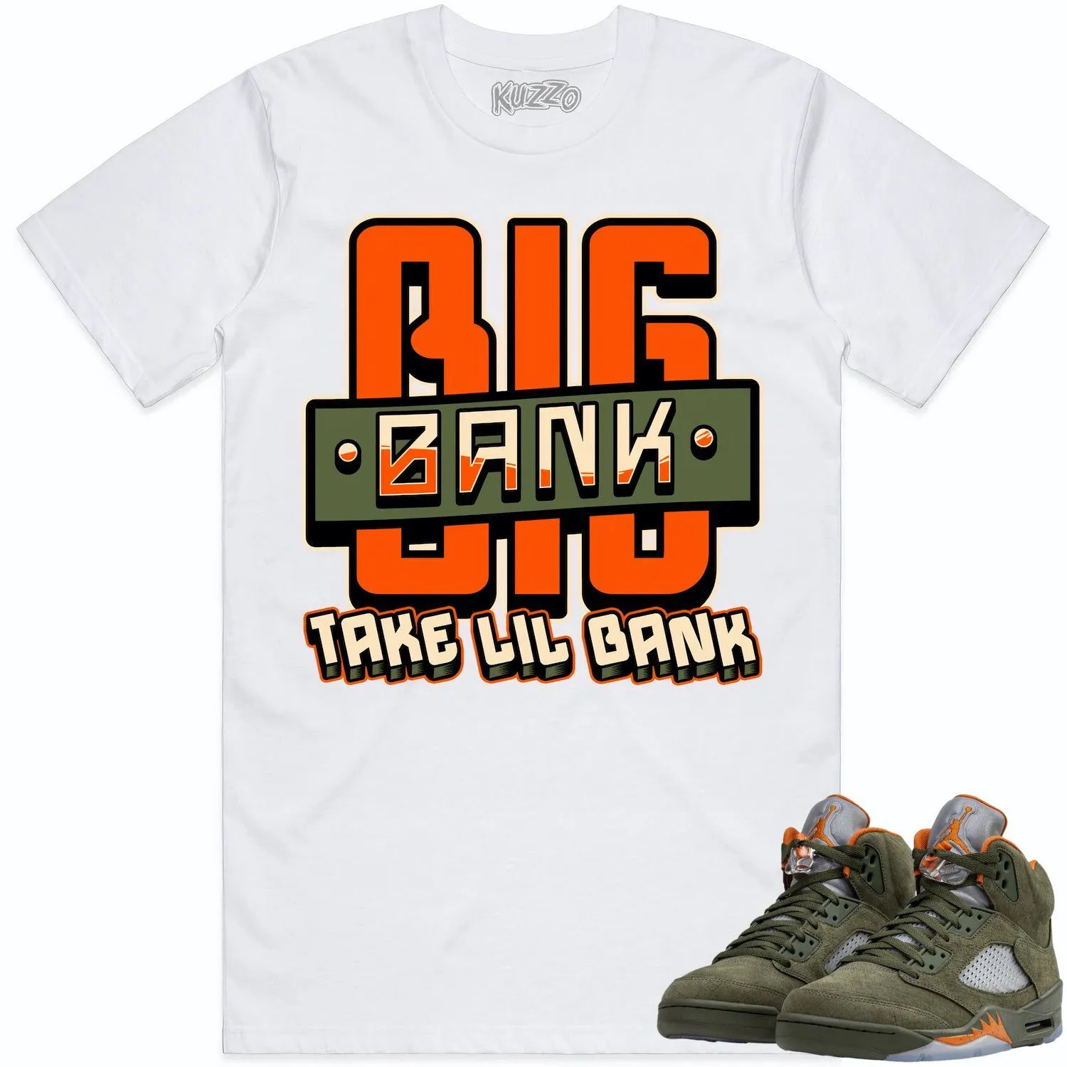 Jordan Retro 5 Olive 5s Shirt to Match - CELADON BIG BANK