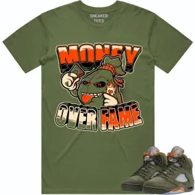 Jordan Retro 5 Olive 5s Shirt to Match - CELADON MOF