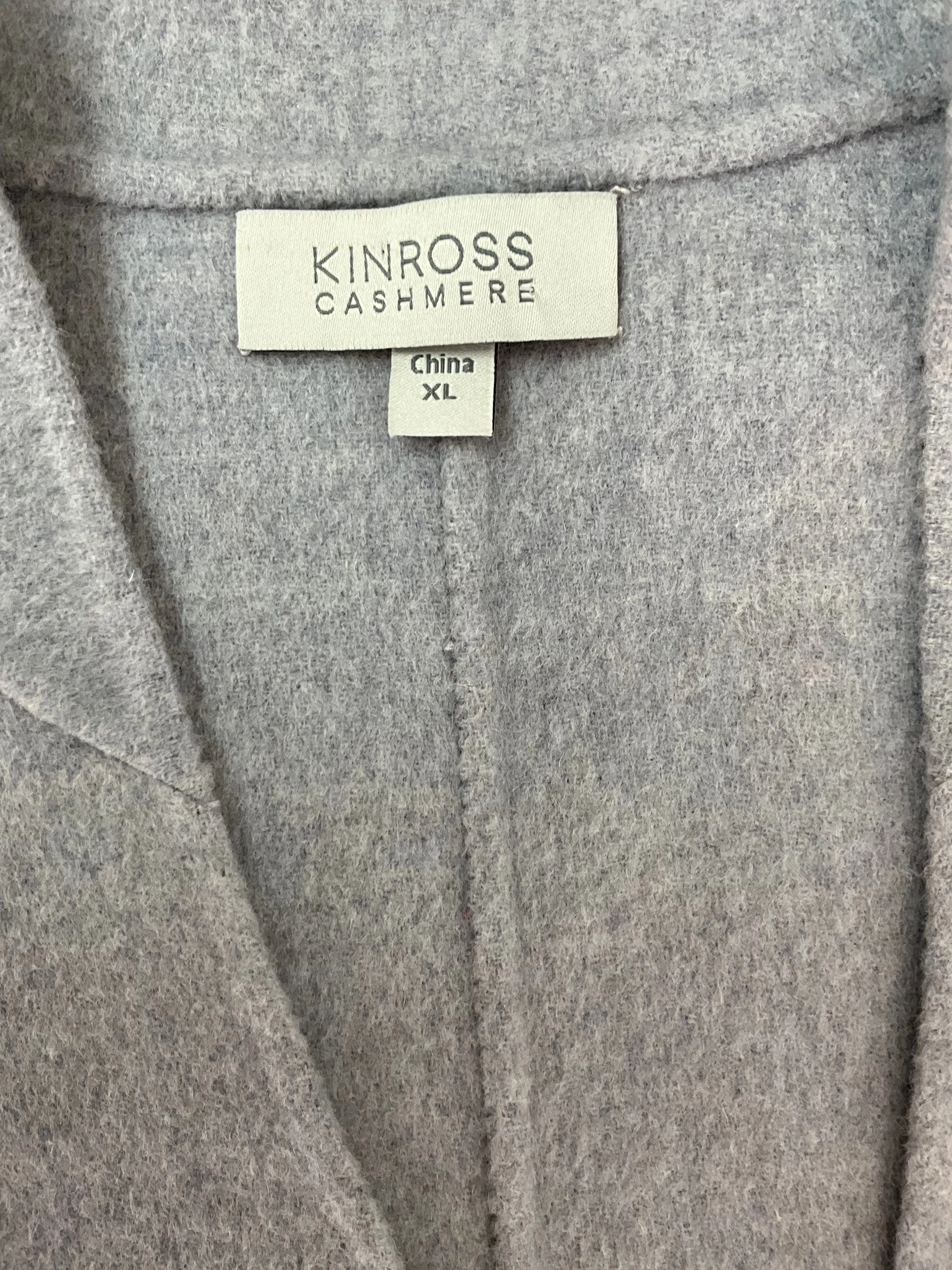 Kinross Cashmere Gray Wool Coat Size XL