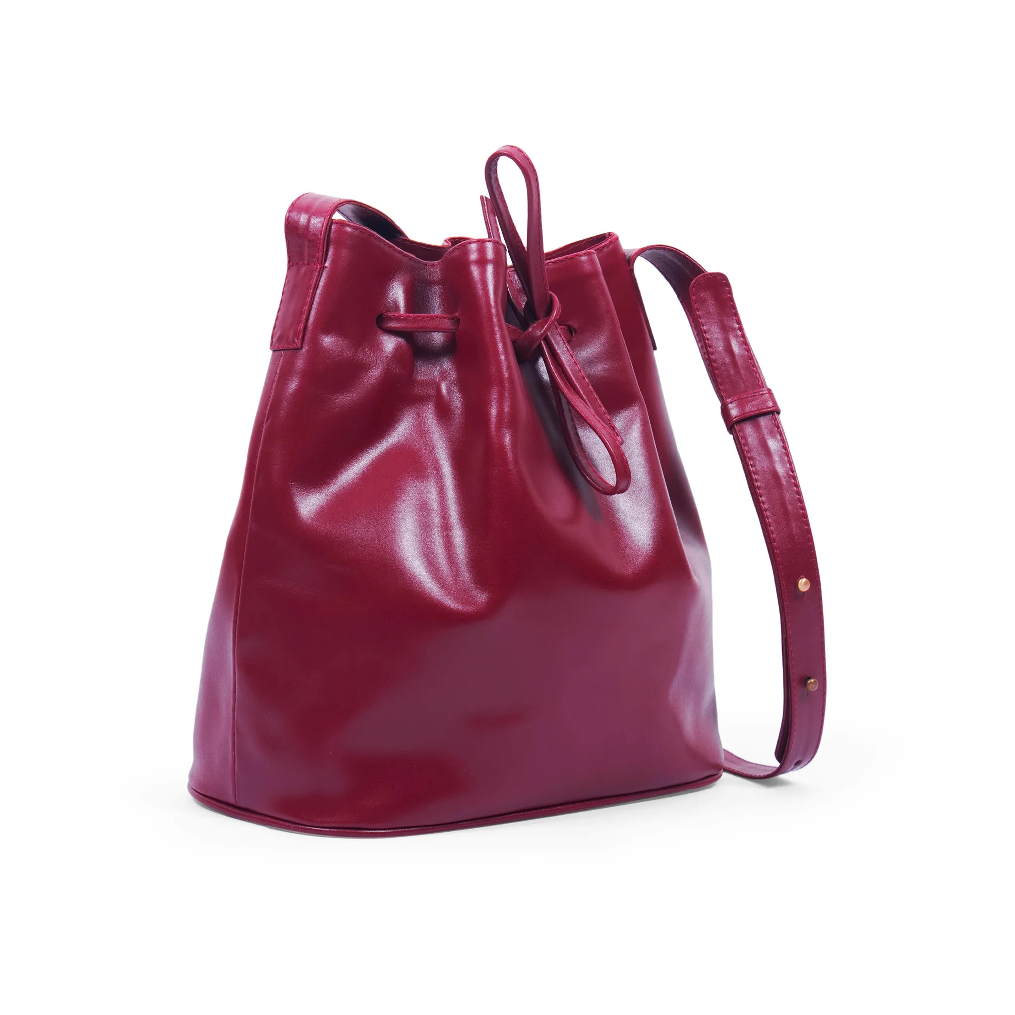 Lacy Bag-Large Genuine Leather Bucket Bag