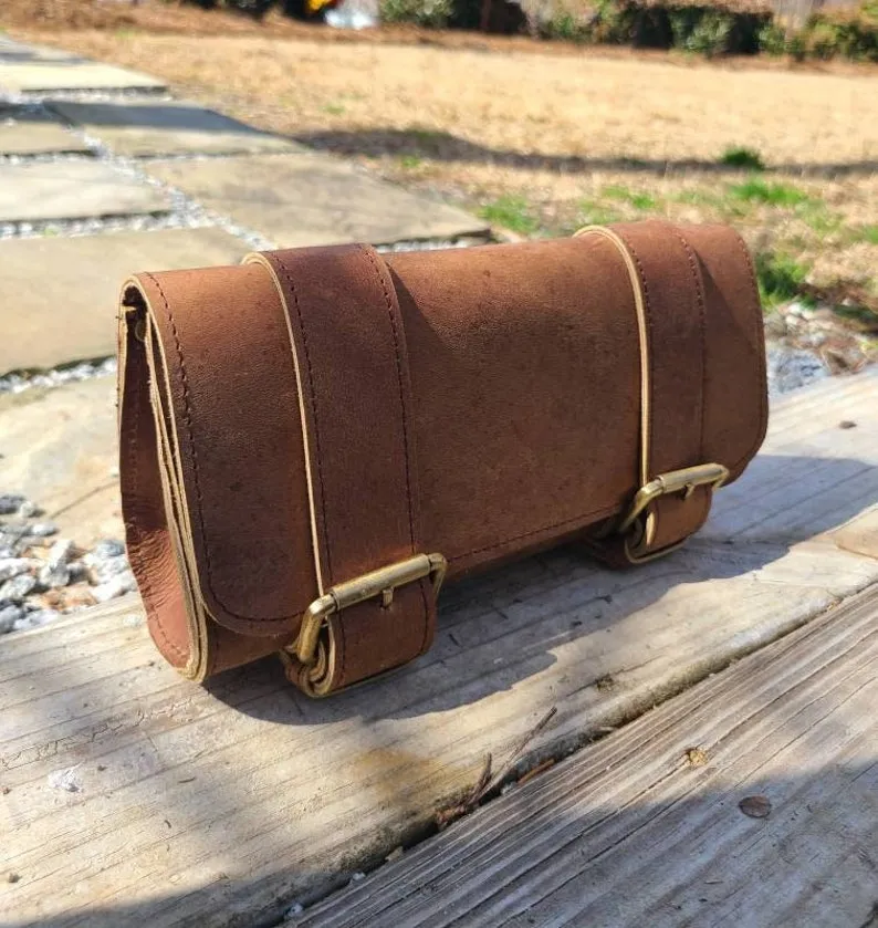 Leather Travel Pouch -  Hunter Brown