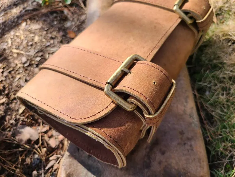 Leather Travel Pouch -  Hunter Brown