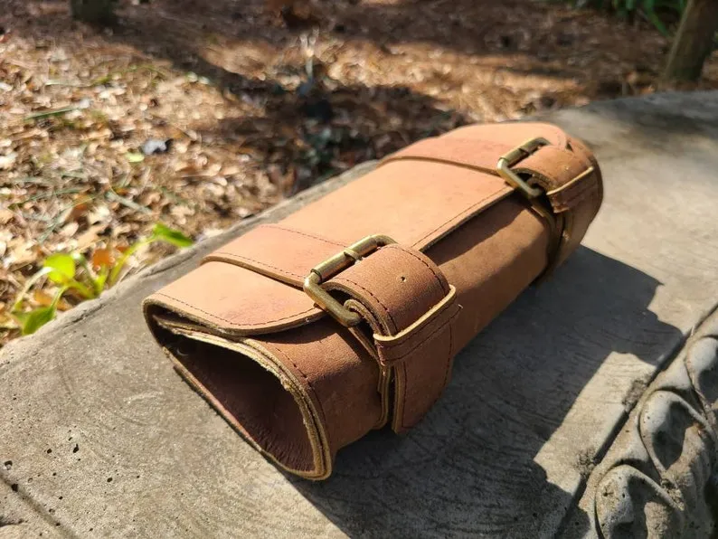 Leather Travel Pouch -  Hunter Brown