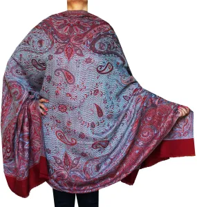 Paisley Wool Shawl Women's Wrap Gift India Clothes (82 x 42 inches)