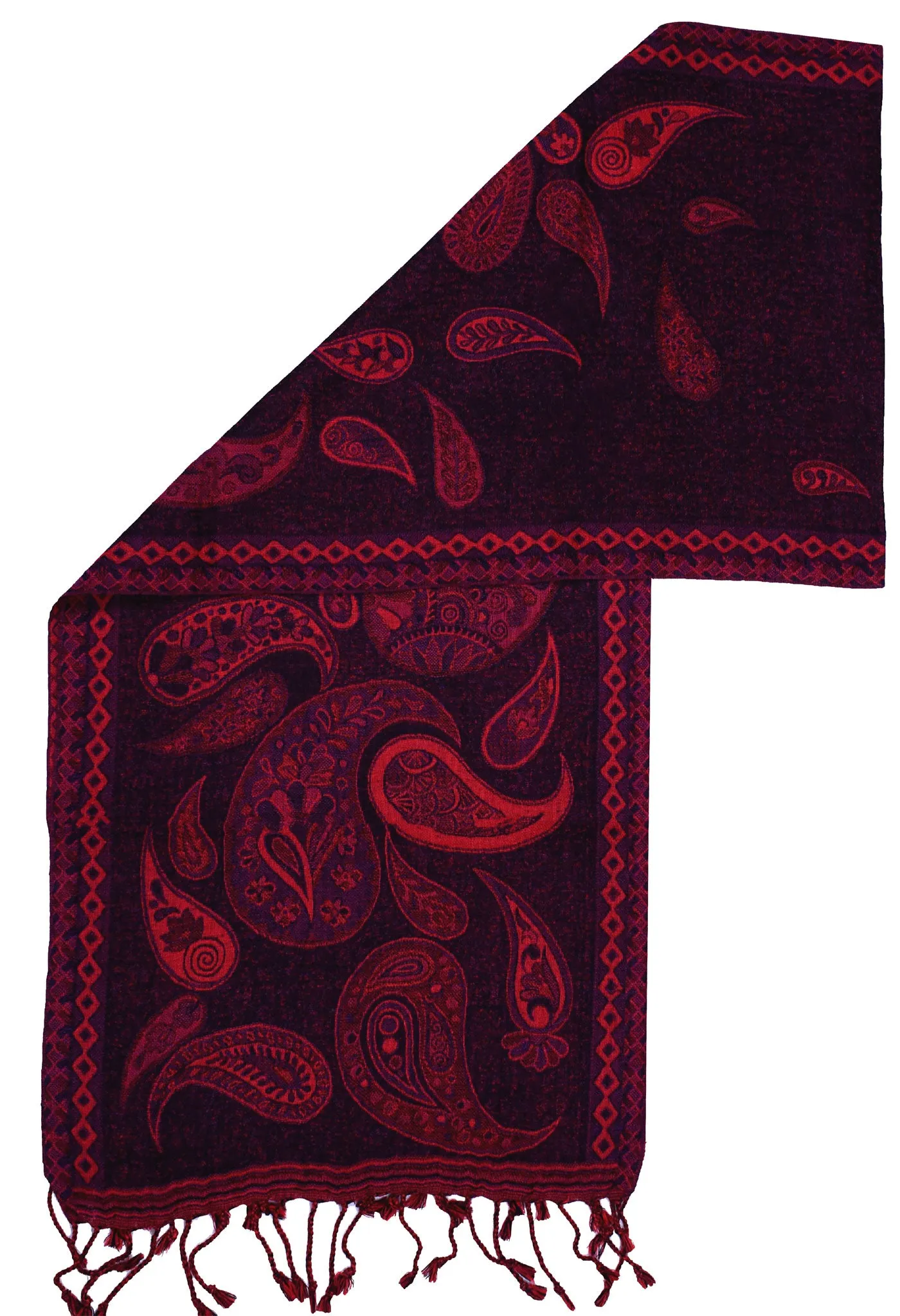 Paisley Wool Unisex Men's Women's Neck Scarf Muffler from India (64 x 13 inches)