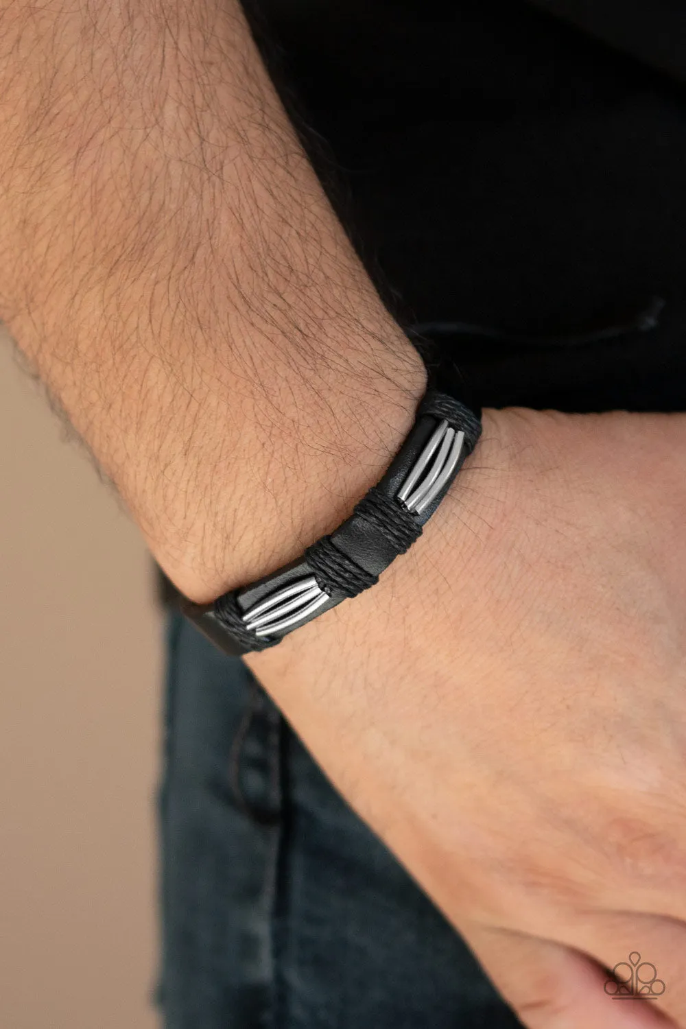 Paparazzi Industrial Interstate - Black Urban Bracelet