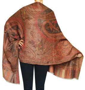 Pure Wool Paisley Shawl Scarves Womens Gift Indian Clothing (80 x 28 inches)