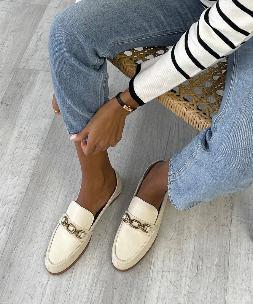 REIGN FLATS IVORY LEATHER