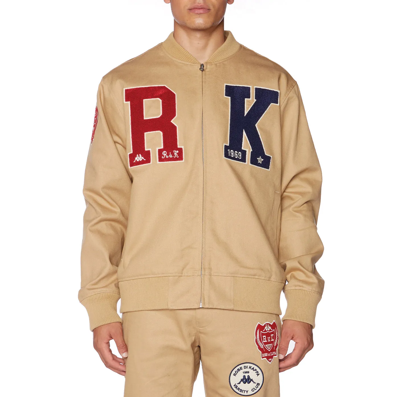 Robe Giovani Finale Varsity Jacket - Beige