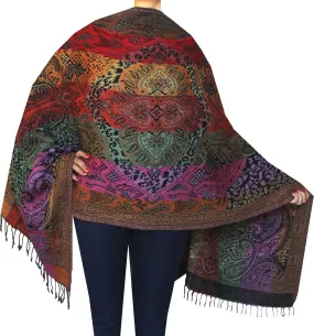 Shawls Paisley Wool Scarf Womens Indian Clothing Gift (78 x 28 inches)