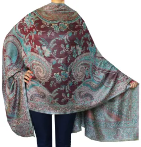 Shawls Paisley Wool Scarf Womens Indian Clothing Gift (84 x 30 inches)