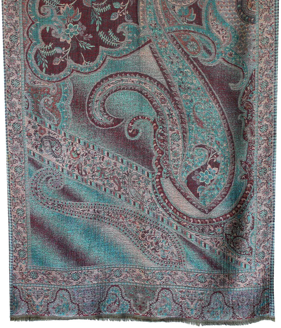 Shawls Paisley Wool Scarf Womens Indian Clothing Gift (84 x 30 inches)