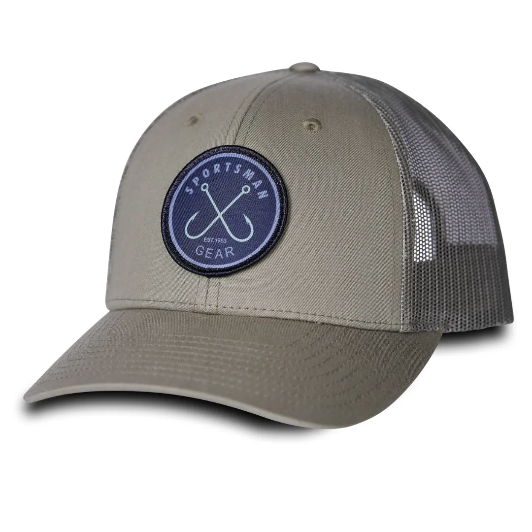 Sportsman Mesh Back Circle Hook Felt Patch Hat