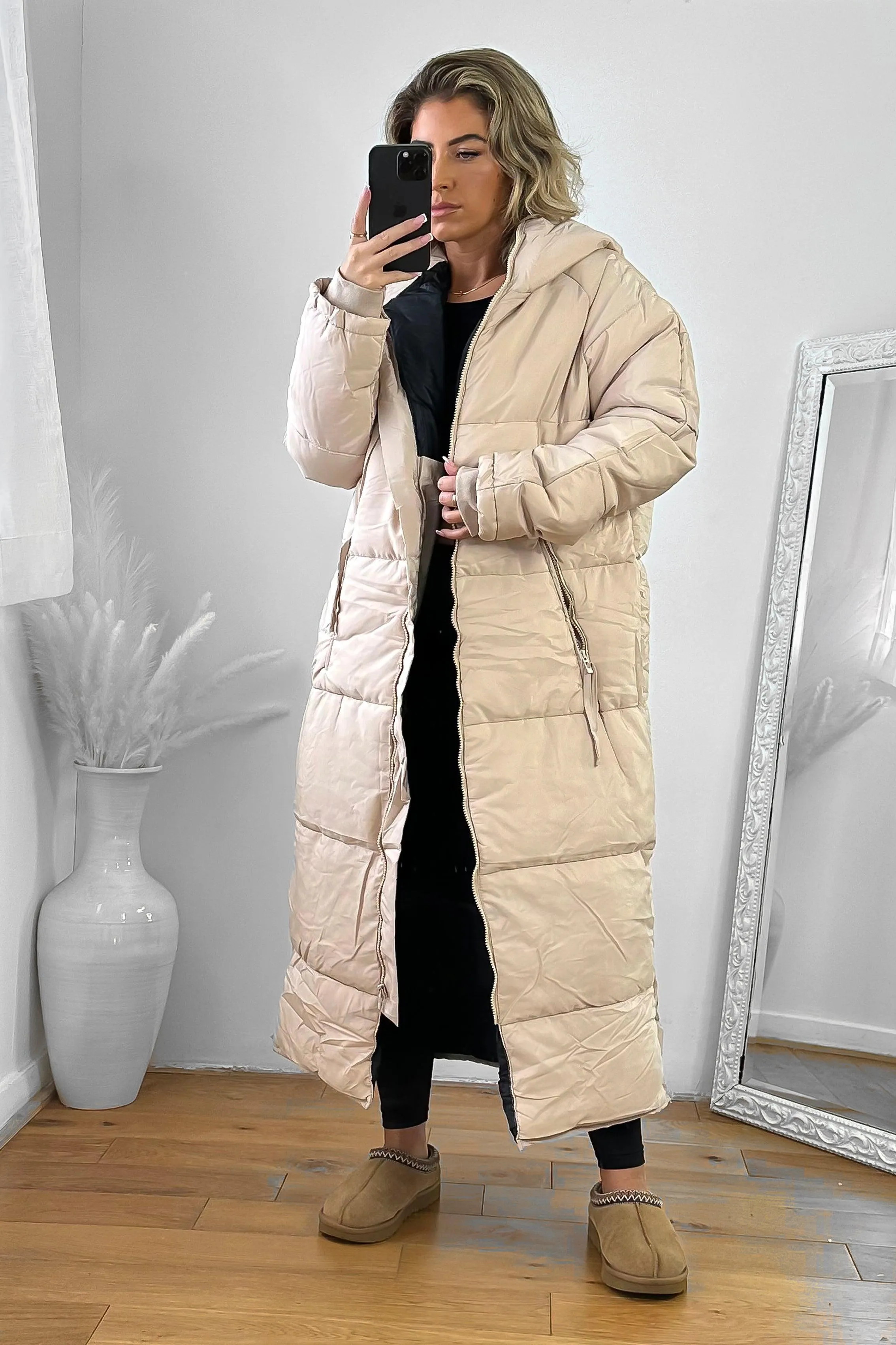 Thick Padded Maxi Parka Jacket