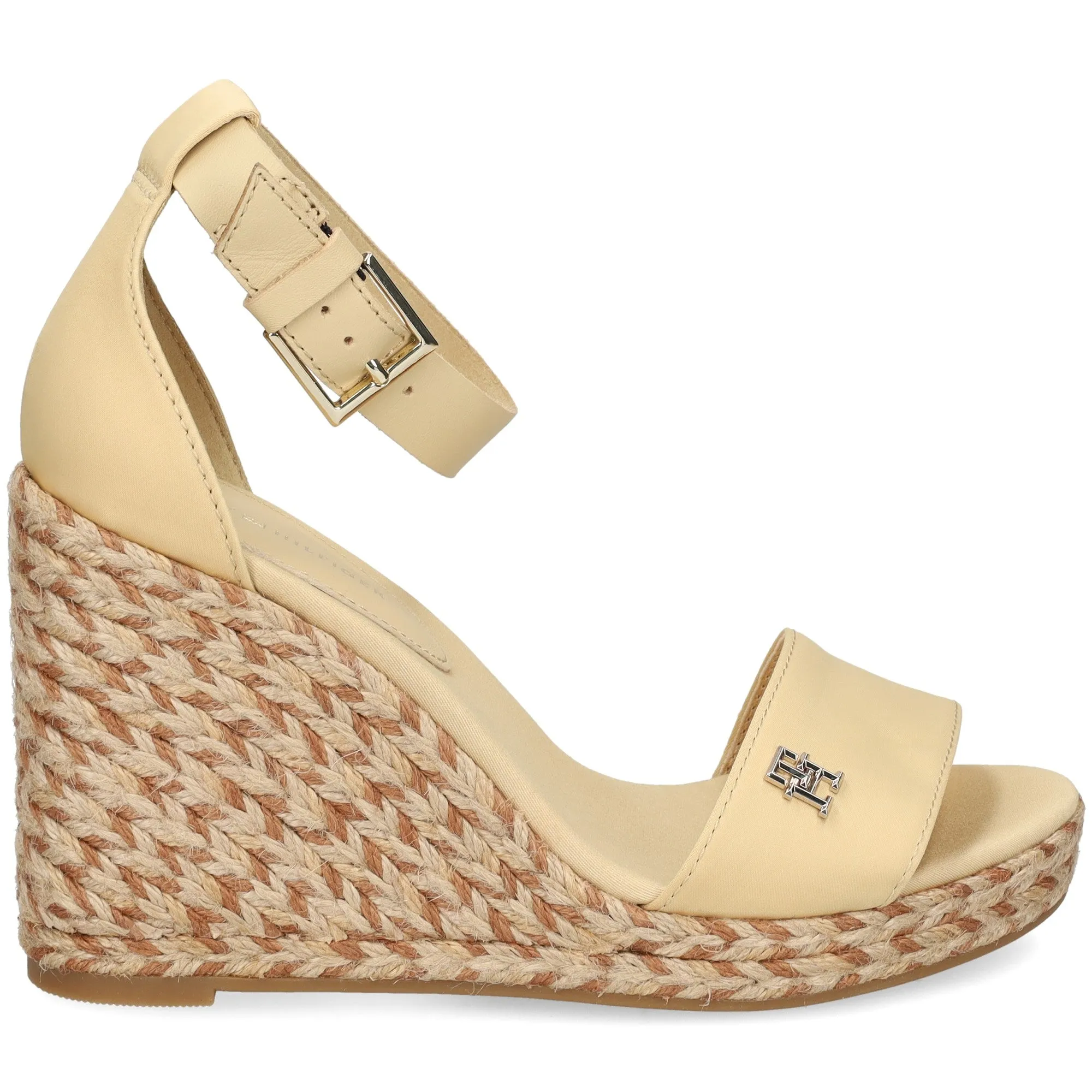 TOMMY HILFIGER Satin High Wedge Sandals Harvest Wheat