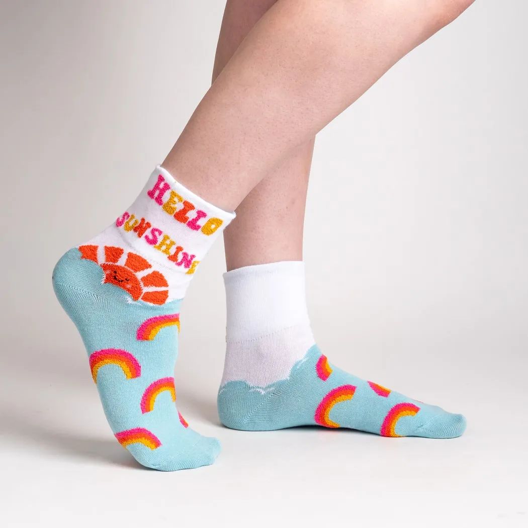 Women's Hello Sunshine Quarter Turn Crew Socks