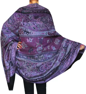 Women's Wool Shawl Paisley Indian Scarves Wraps (82 x 42 inches)