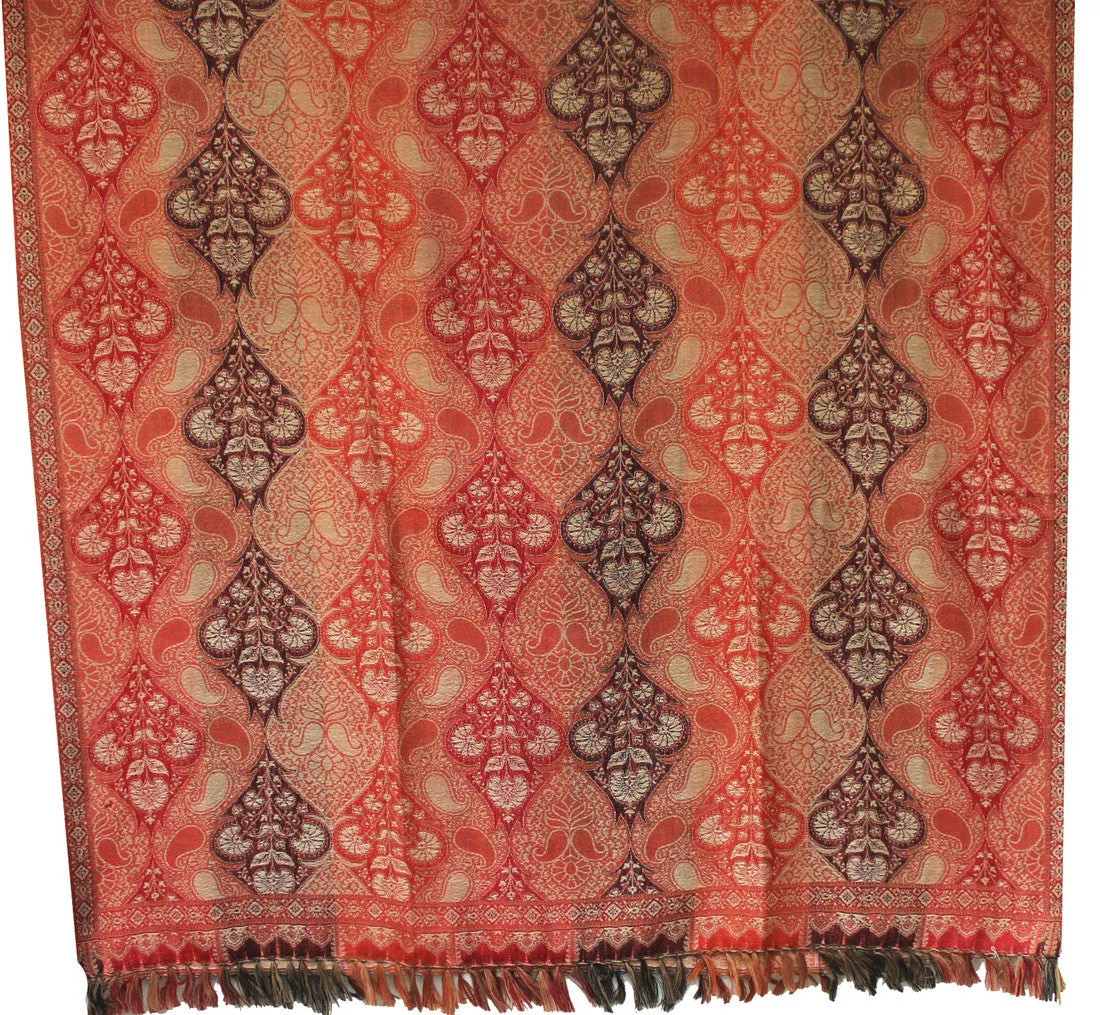 Wool Jamawar Shawl Scarves Womens Indian Clothing (82 x 42 inches)