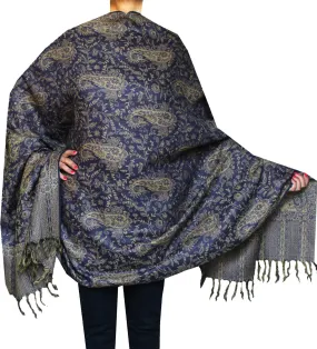 Wool Shawl Paisley Wrap Women's Gift India Clothing (82 x 42 inches)